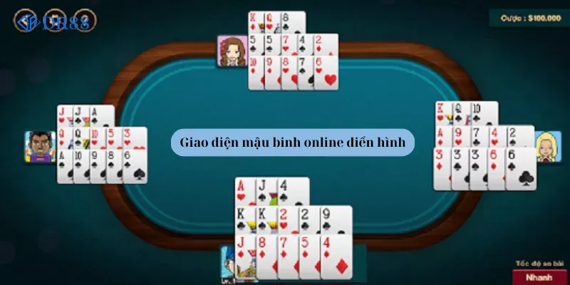 Giao diện mậu binh online điển hình